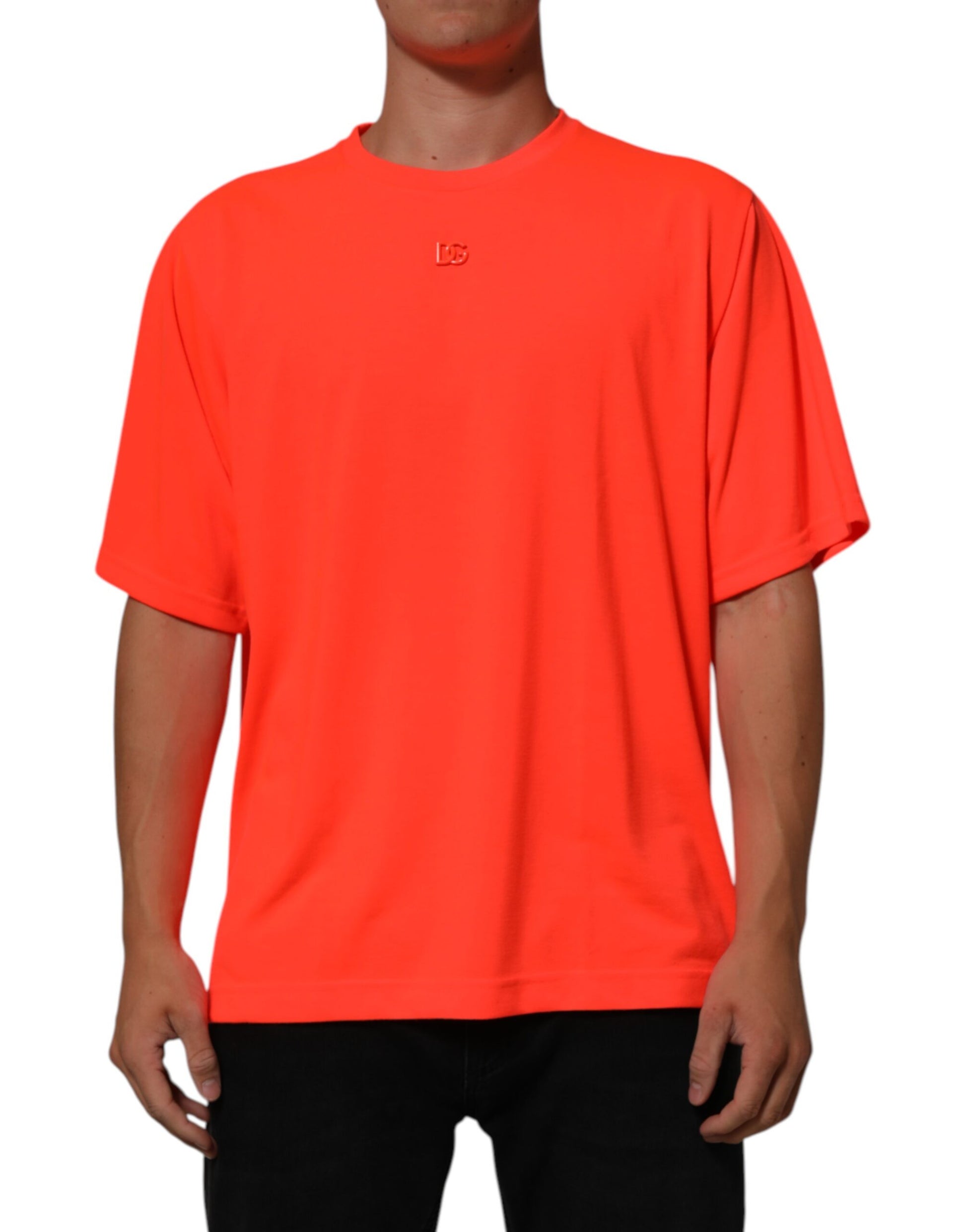 Mannequin wearing orange shirt