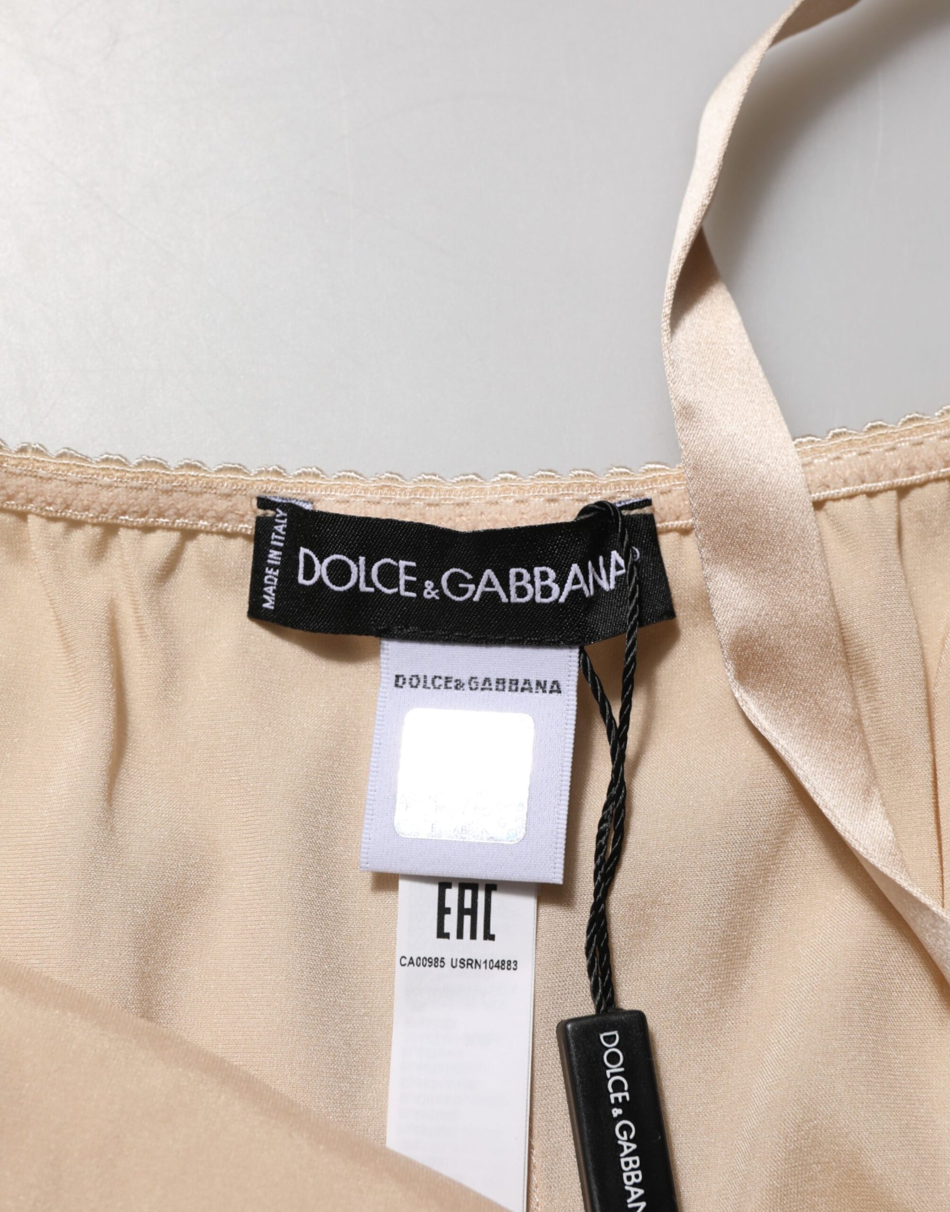 A nude chemise with lace trim from Dolce & Gabbana