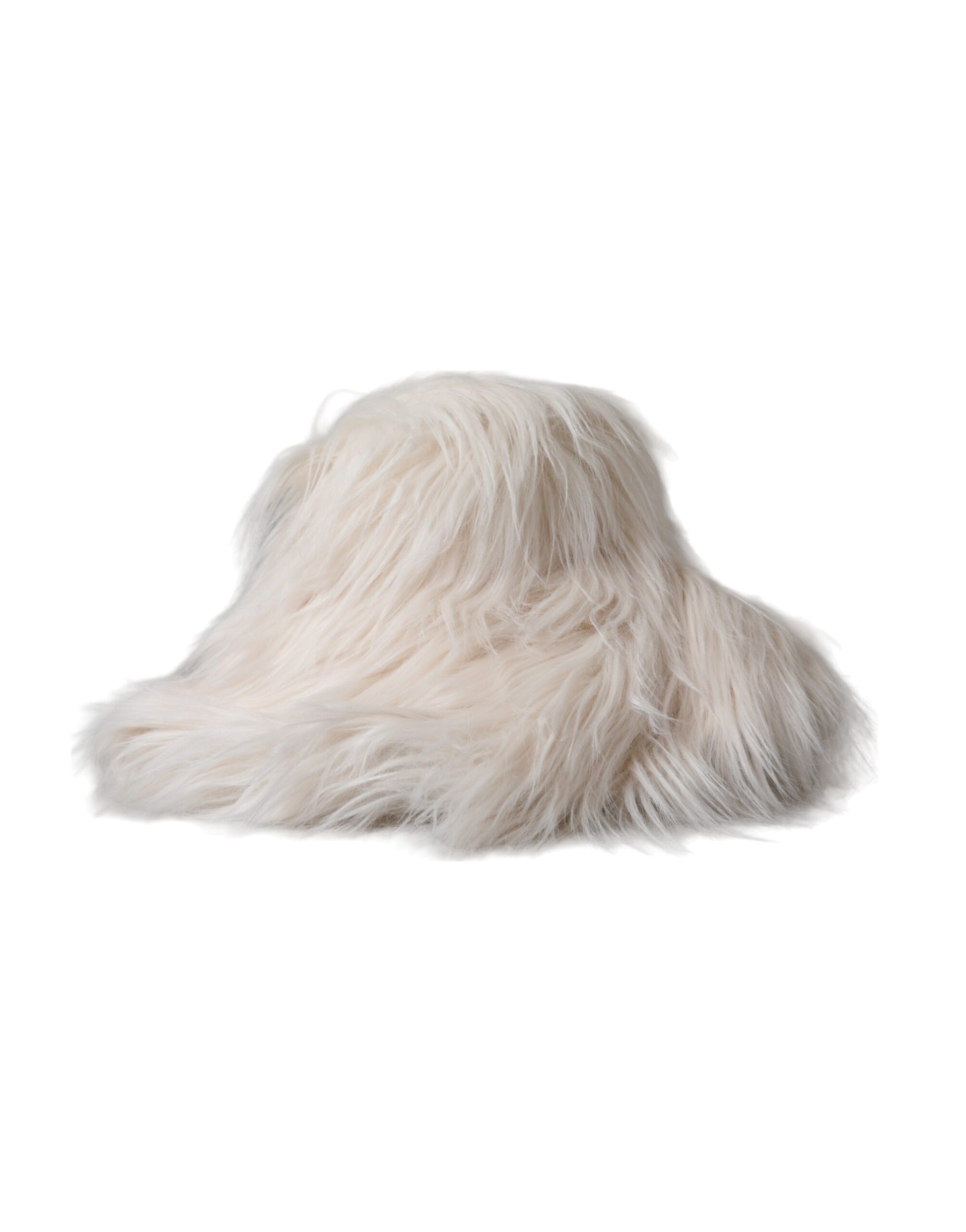 Furry hat on white background