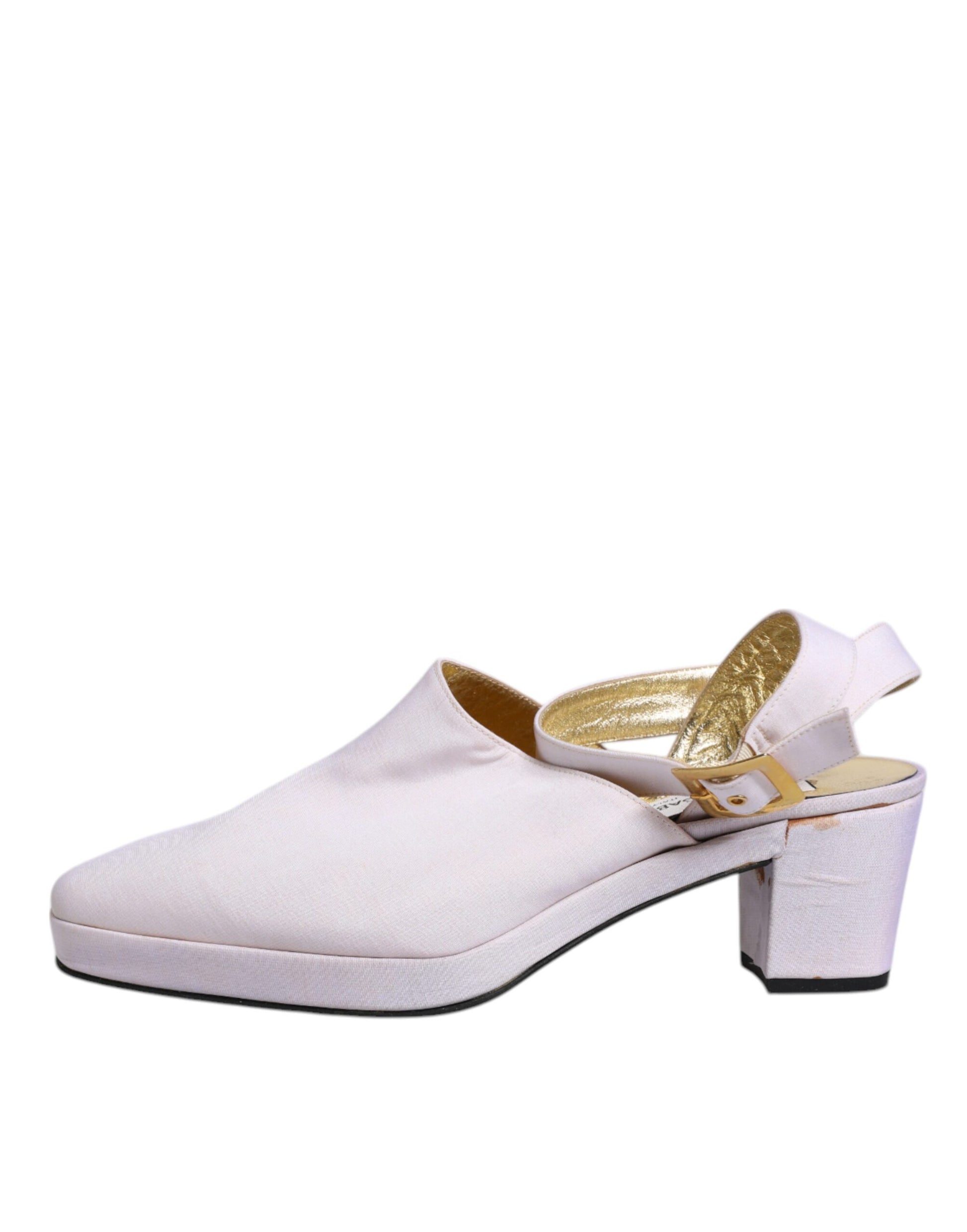 White women's flat shoes with gold accents