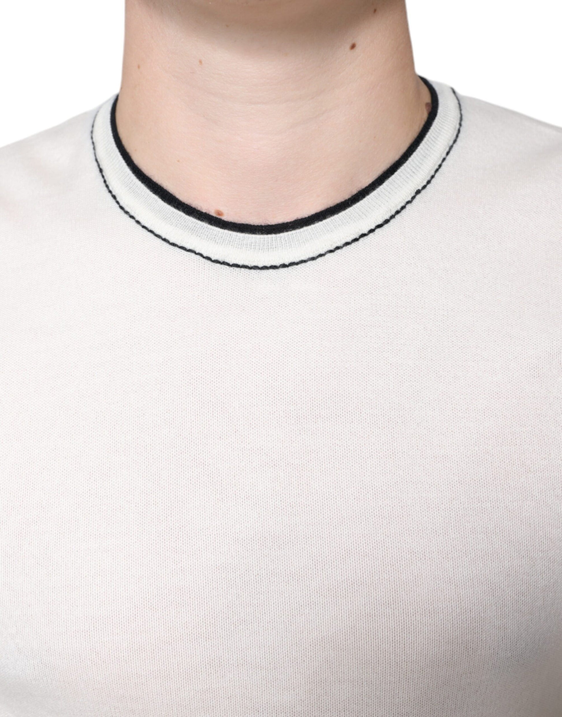 White long sleeve shirt with black trim