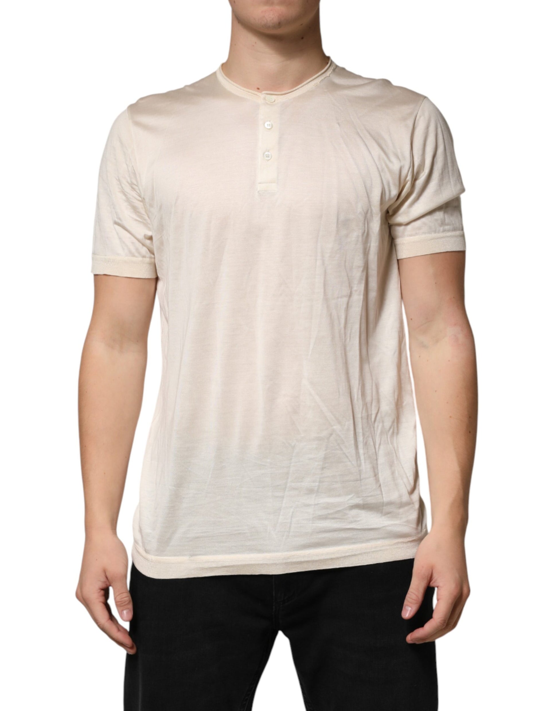 Men's short sleeve t-shirt in beige color