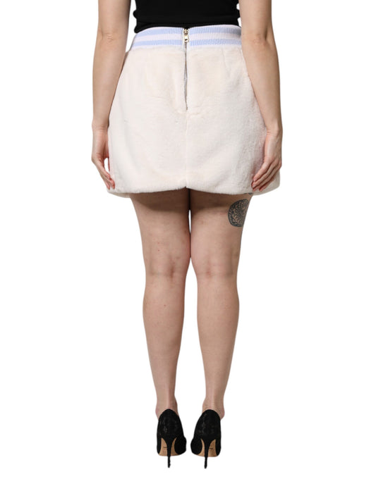 Woman wearing a short skirt and black heels