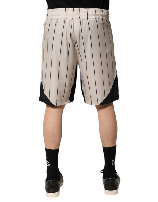 Pair of black and white basketball shorts