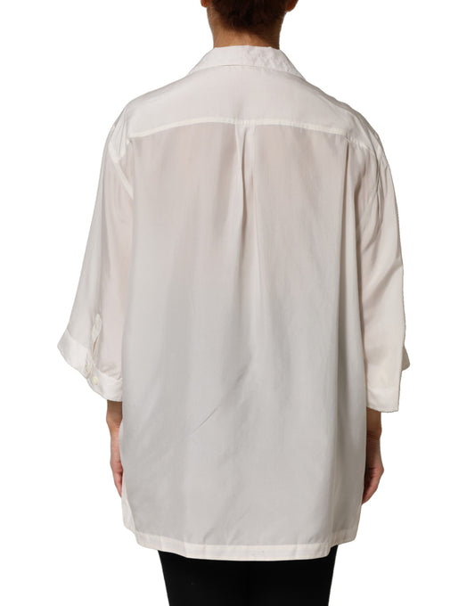 Long white coat with long sleeves