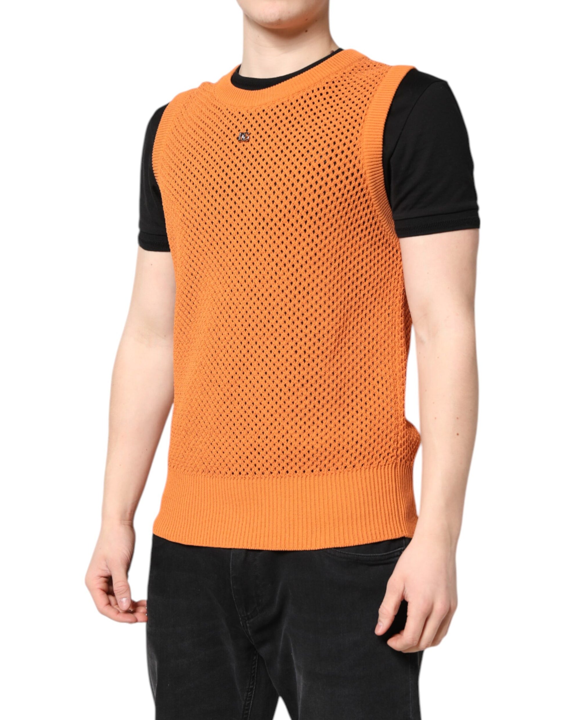 Orange mesh vest on mannequin
