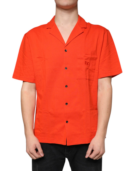Red short sleeve shirt with buttons