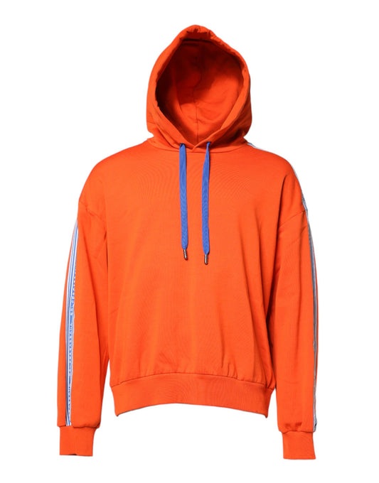 Orange hoodie with blue zipper