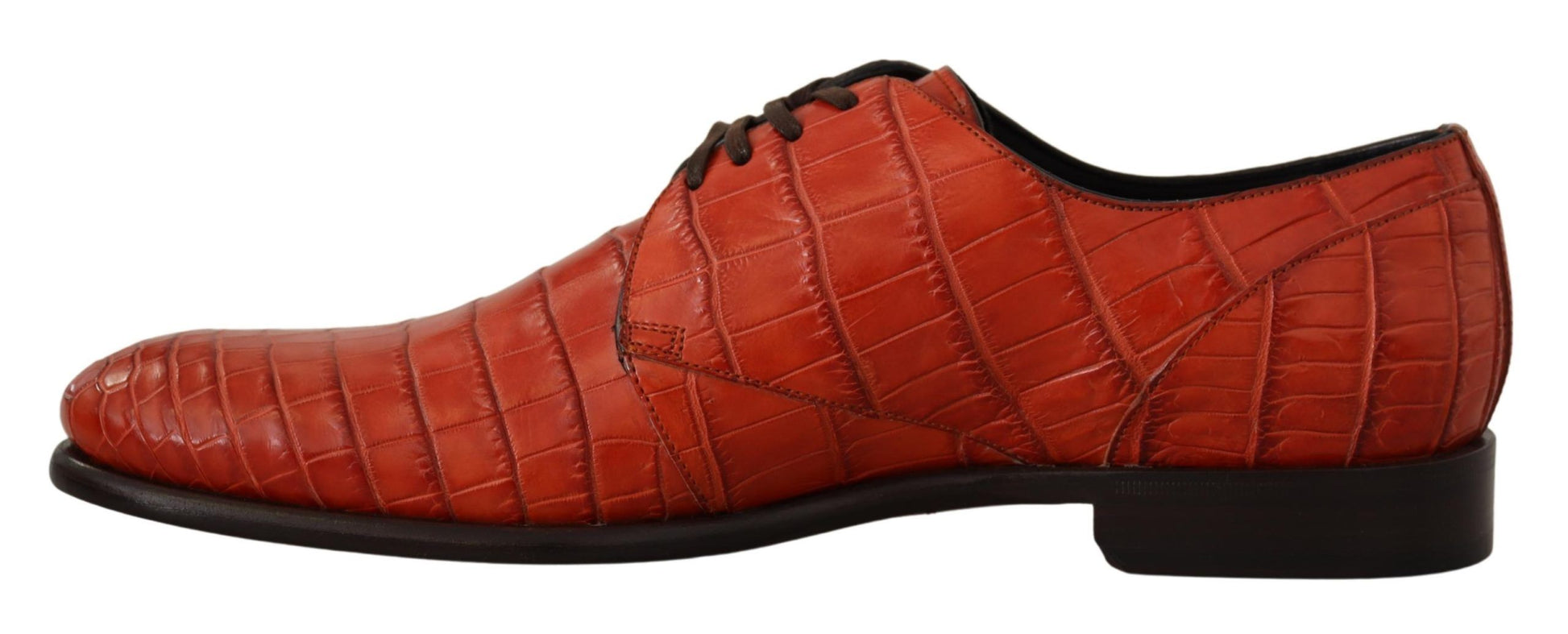 Red patent leather shoes with laces and a small heel