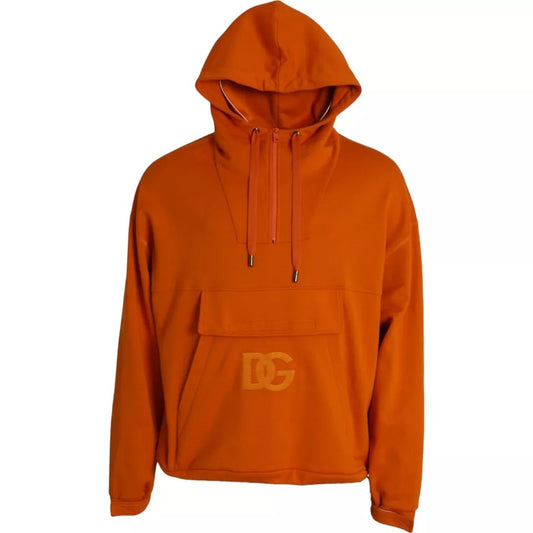 Orange hoodie with DC logo on front