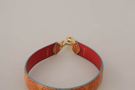 Colorful bracelet with red and gold accents