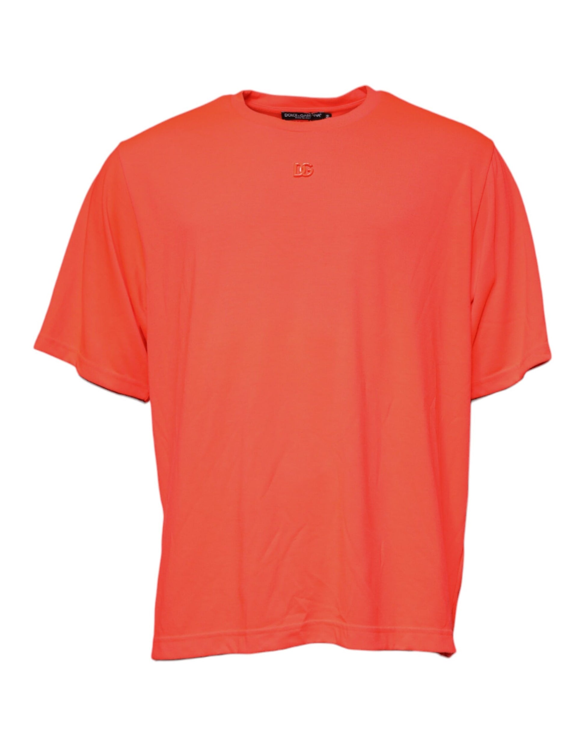 Red short sleeved shirt on hanger
