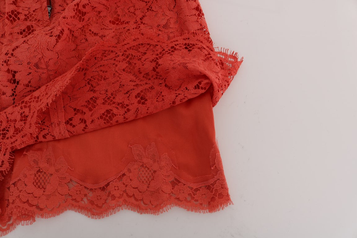 Red lace lingerie on white background
