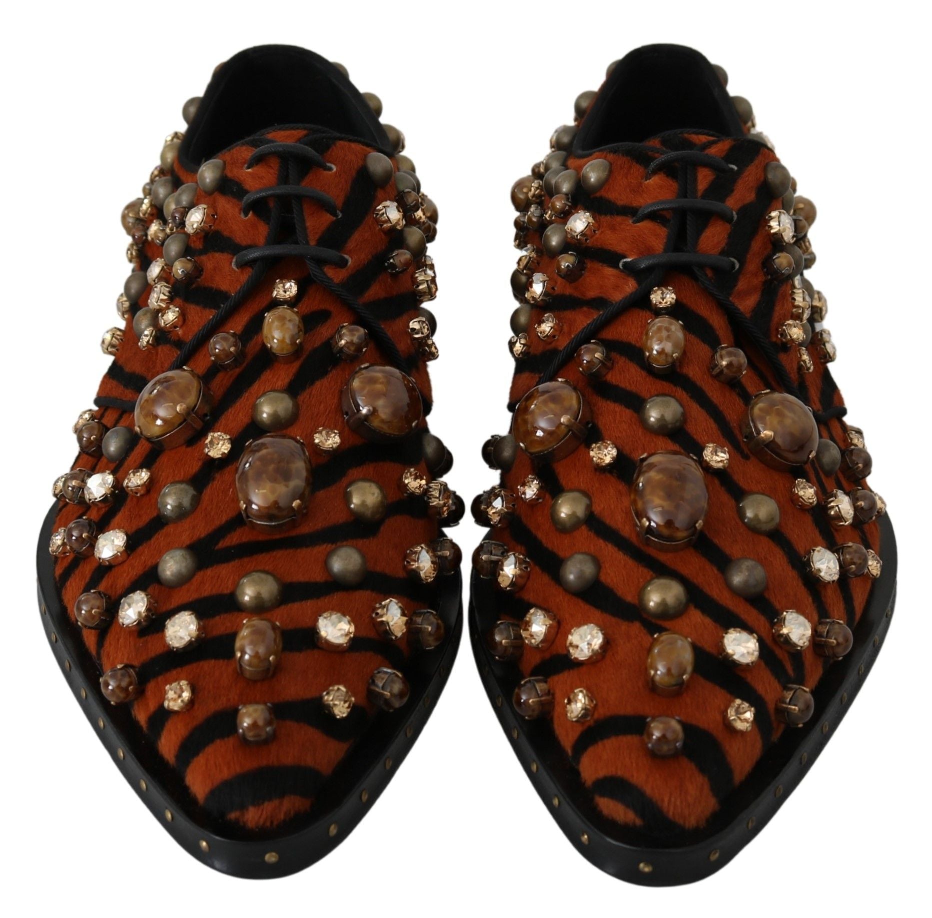 Pair of boots with fur trim and embellishments