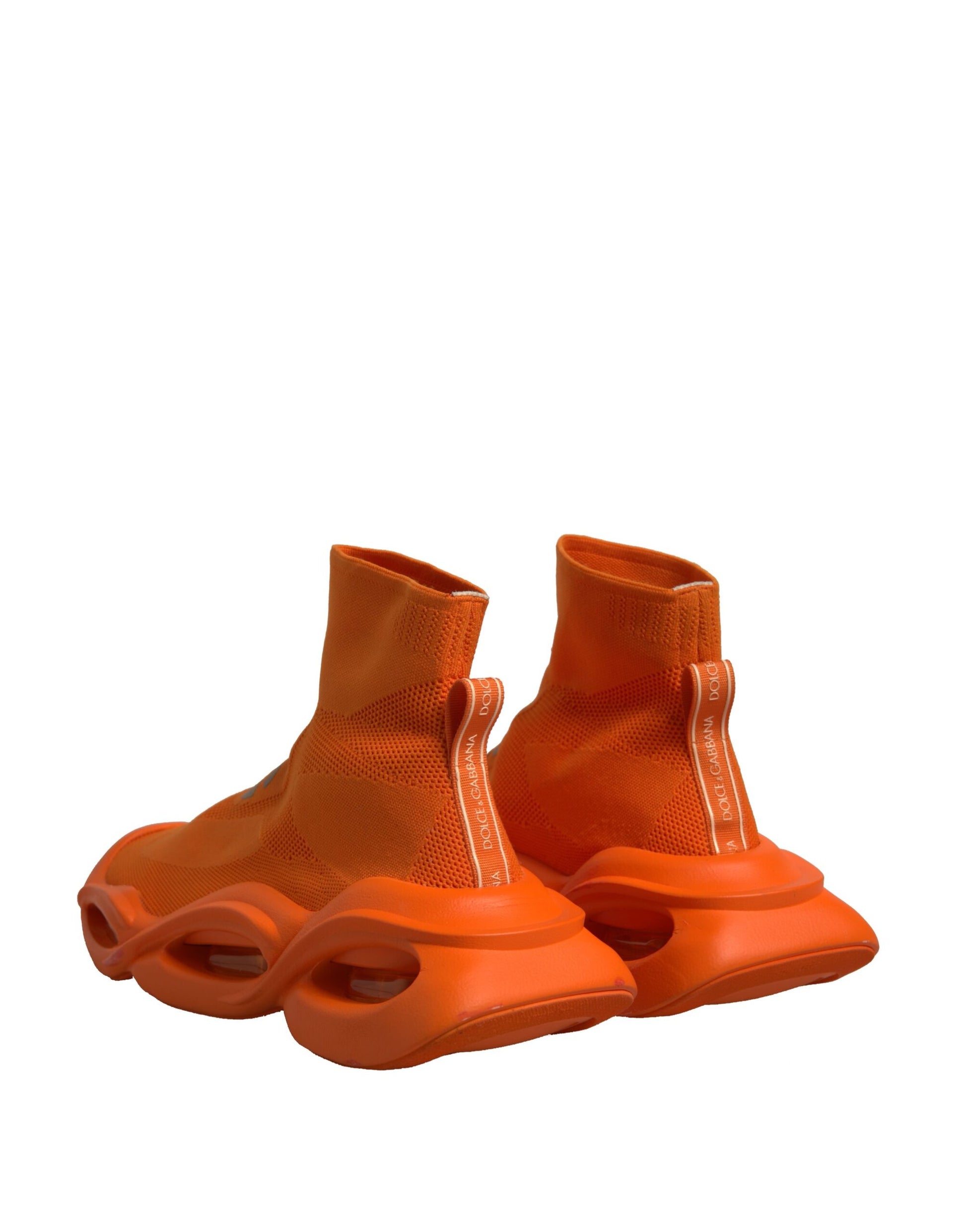 Pair of orange rain boots
