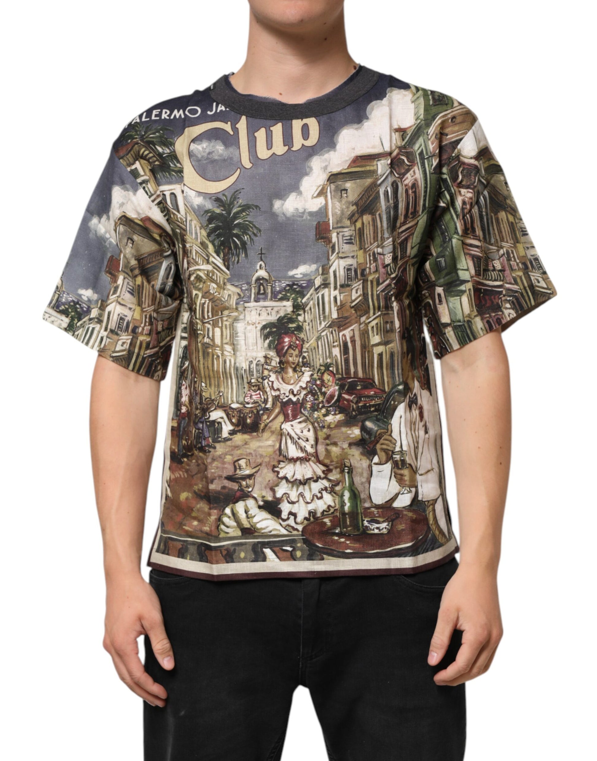 Graphic t-shirt with cityscape print