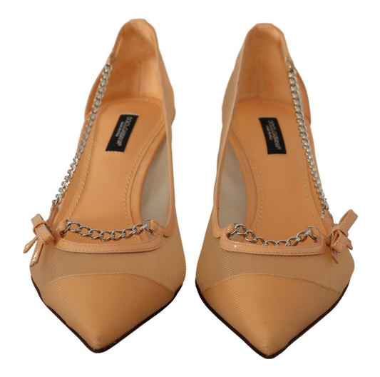 Pair of women's dress shoes with heels and embellishments