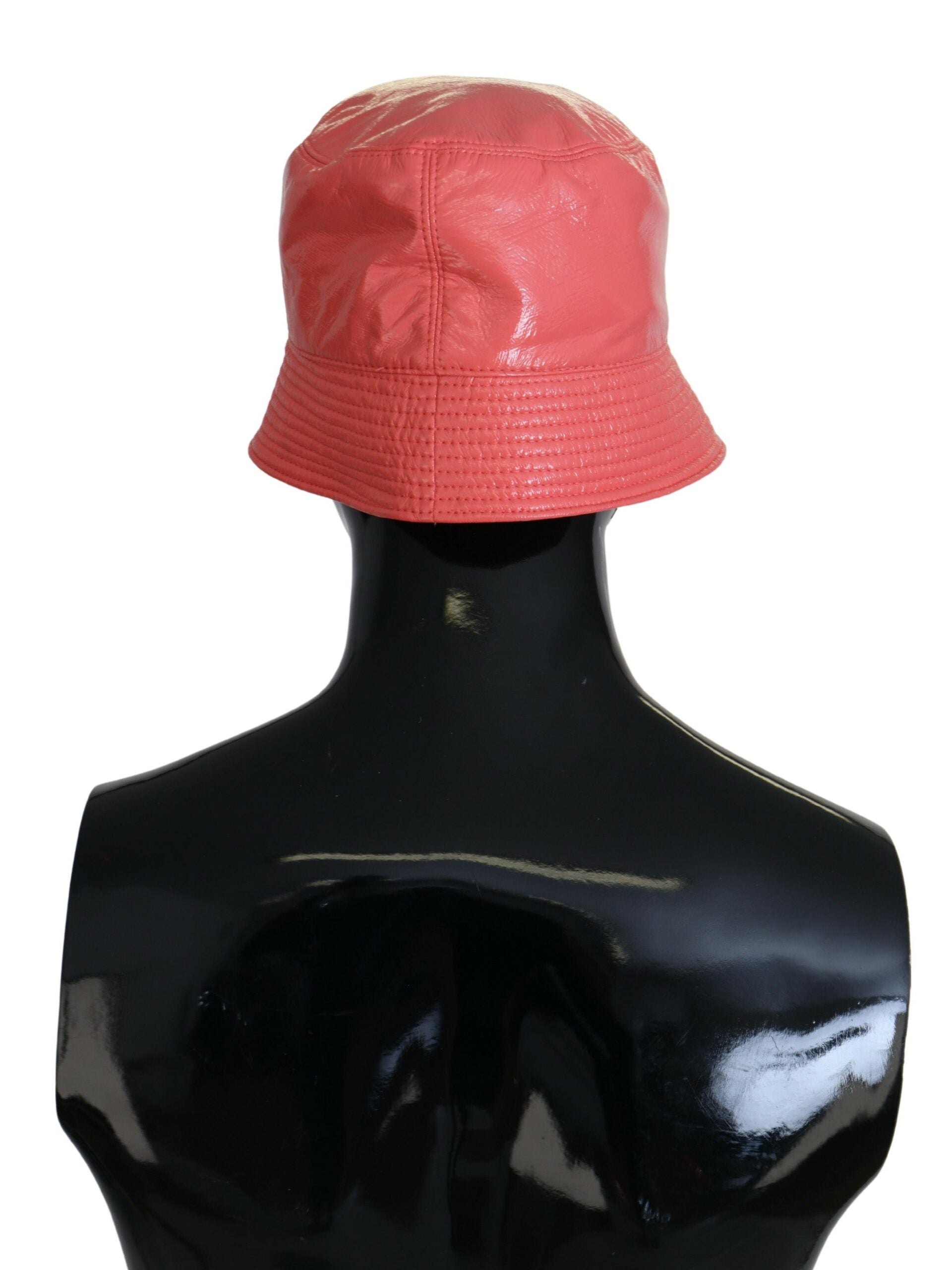 Red bucket hat on black mannequin head