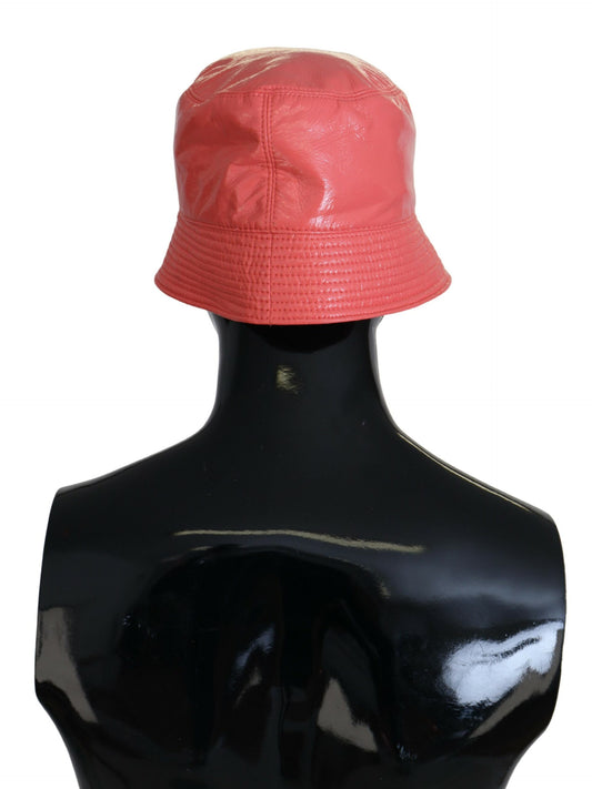 Red bucket hat on black mannequin head