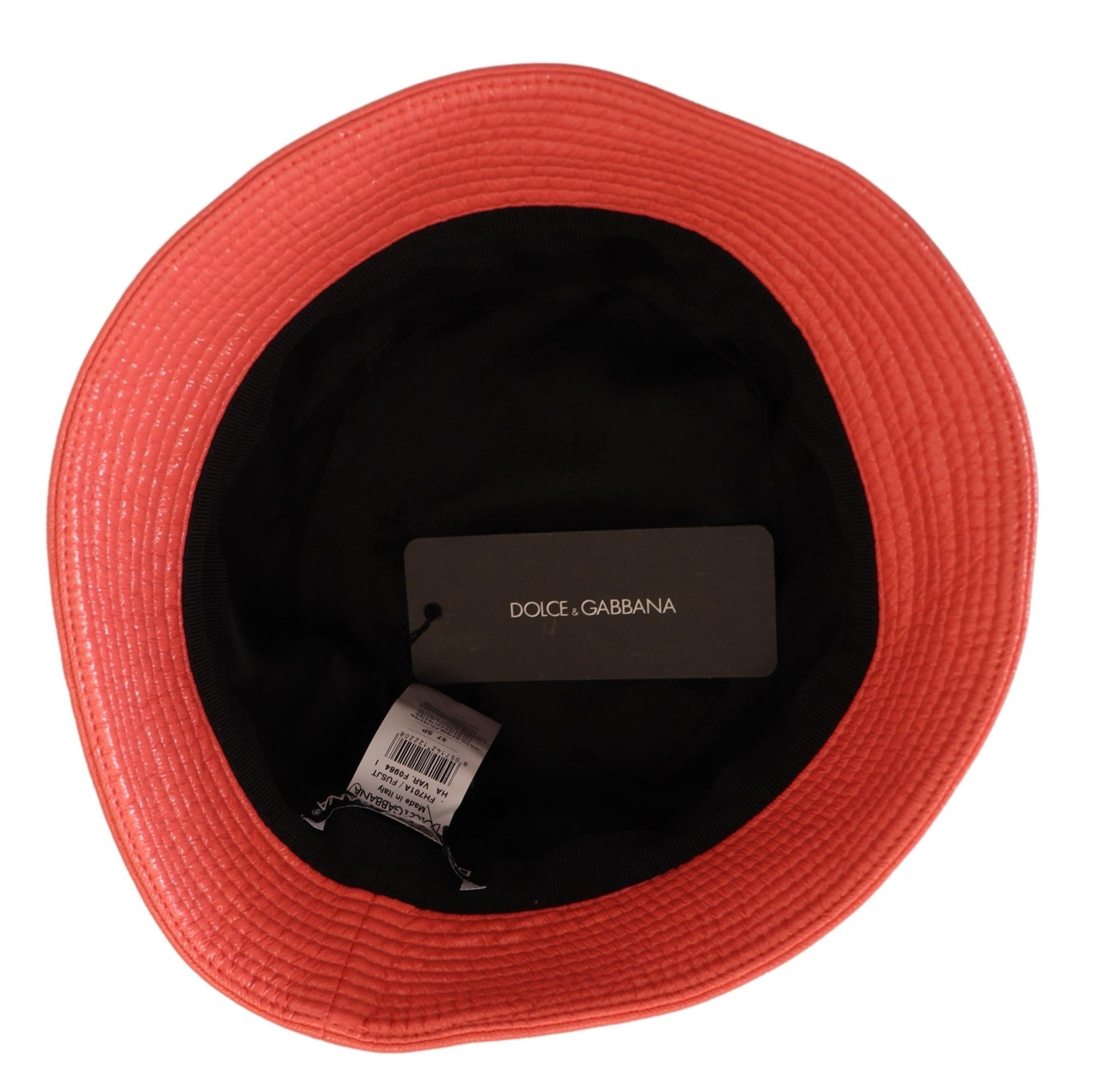 Red hat with black trim inside
