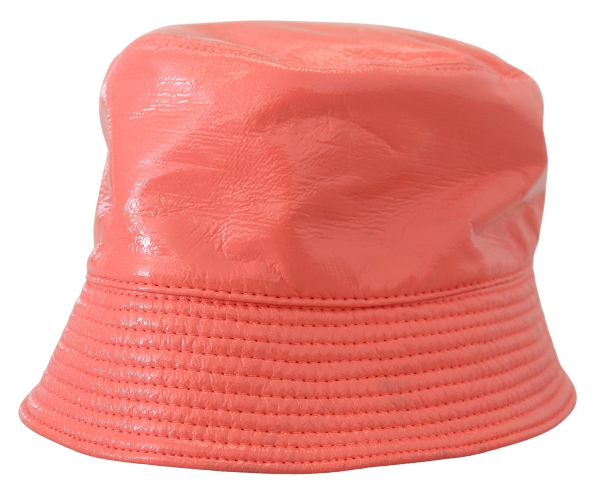 Red bucket hat with stitched detailing