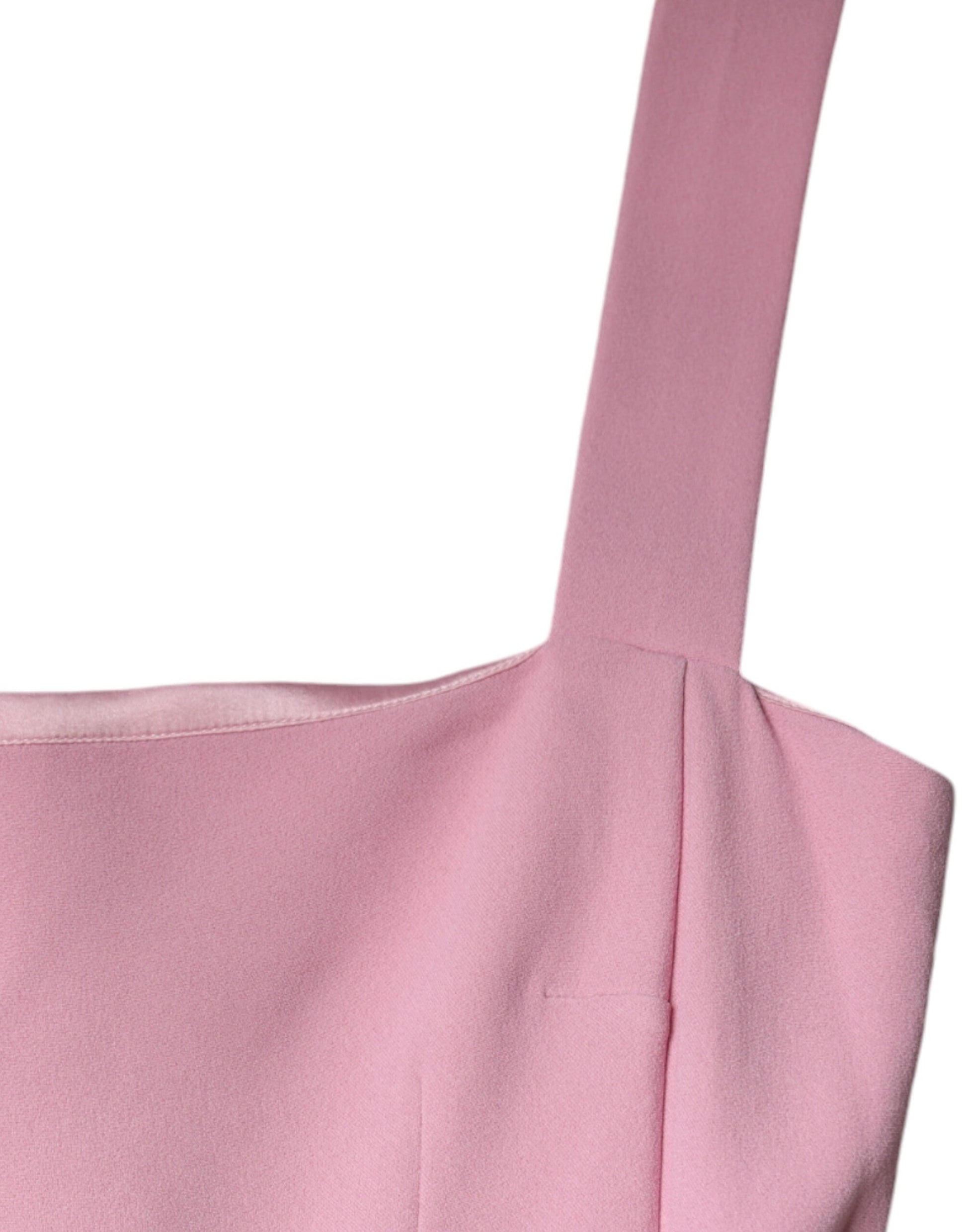 Pink viscose dress with flare skirt, sleeveless, A-line silhouette