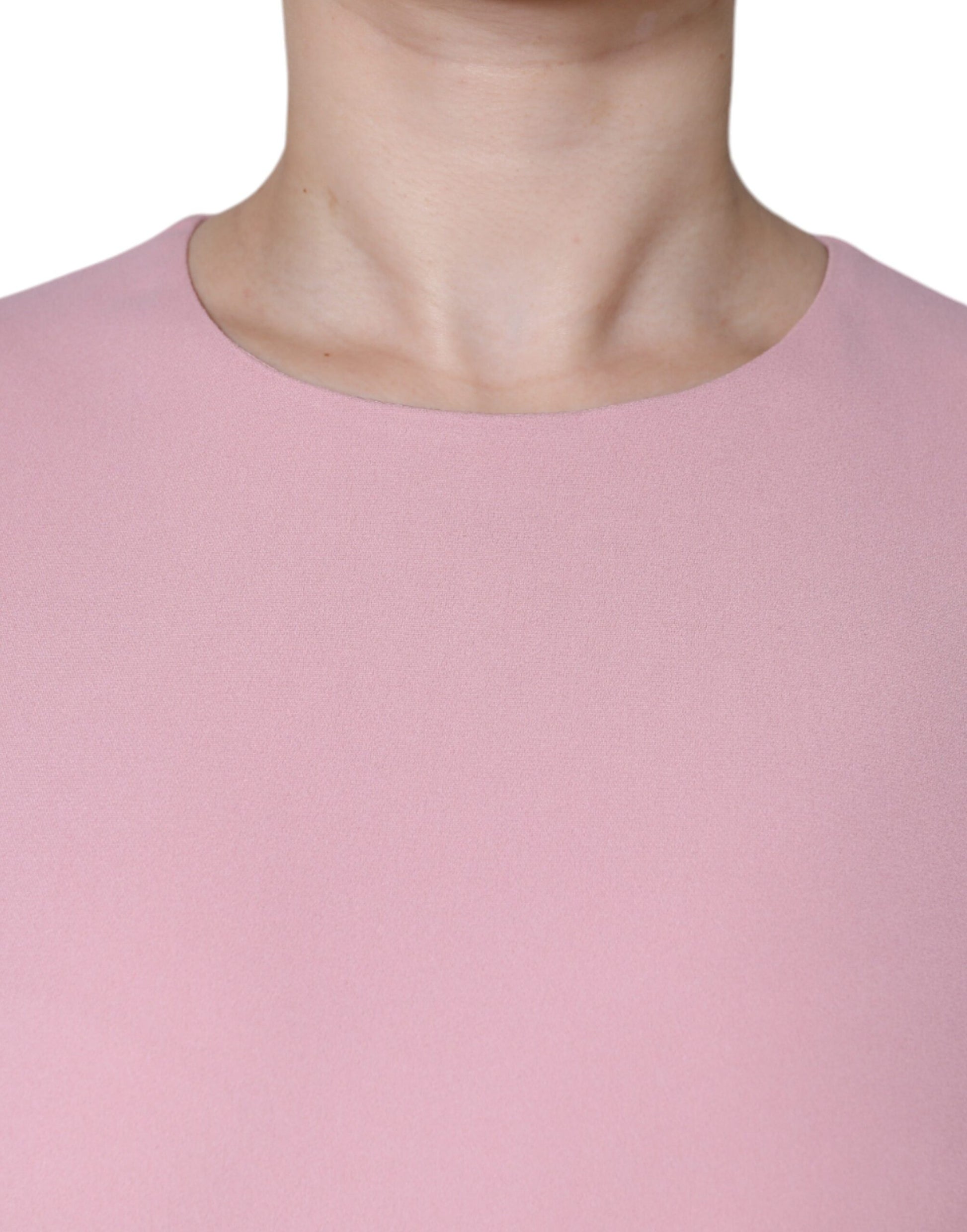 Pink viscose dress with 3/4 sleeves