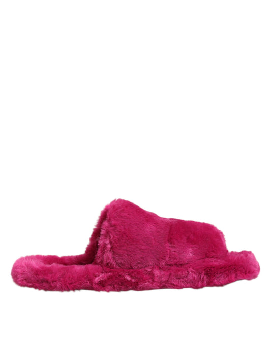 Pink furry slipper