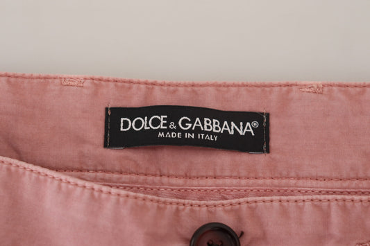 Pink pants with black label