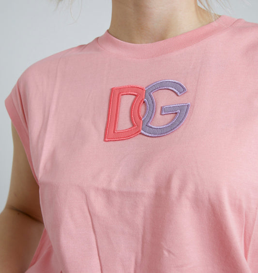Pink shirt with embroidered logo