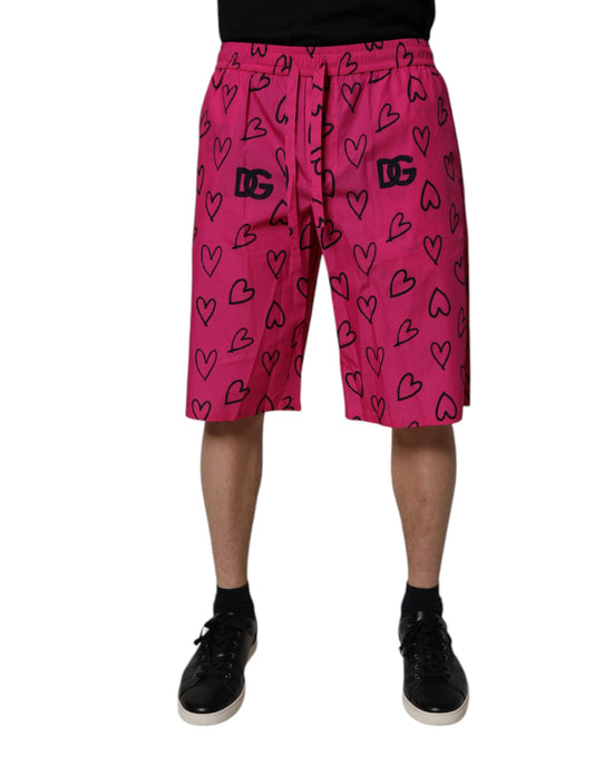 Pink heart patterned shorts