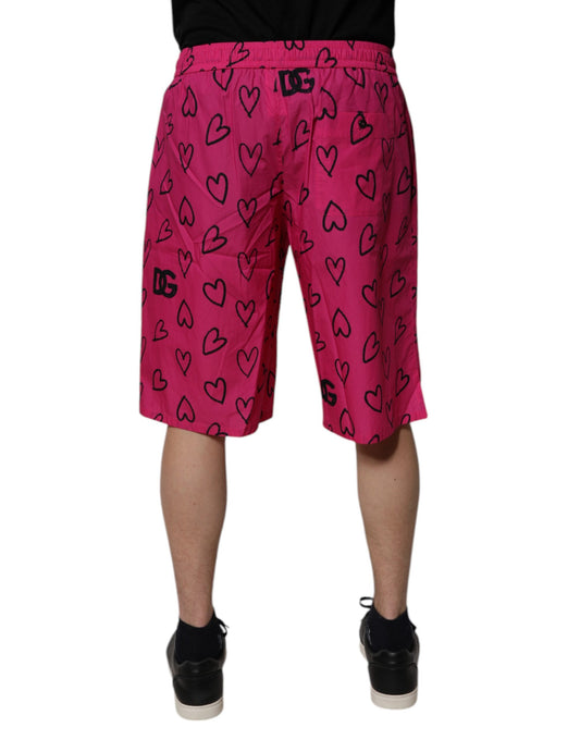 Pink shorts with heart pattern