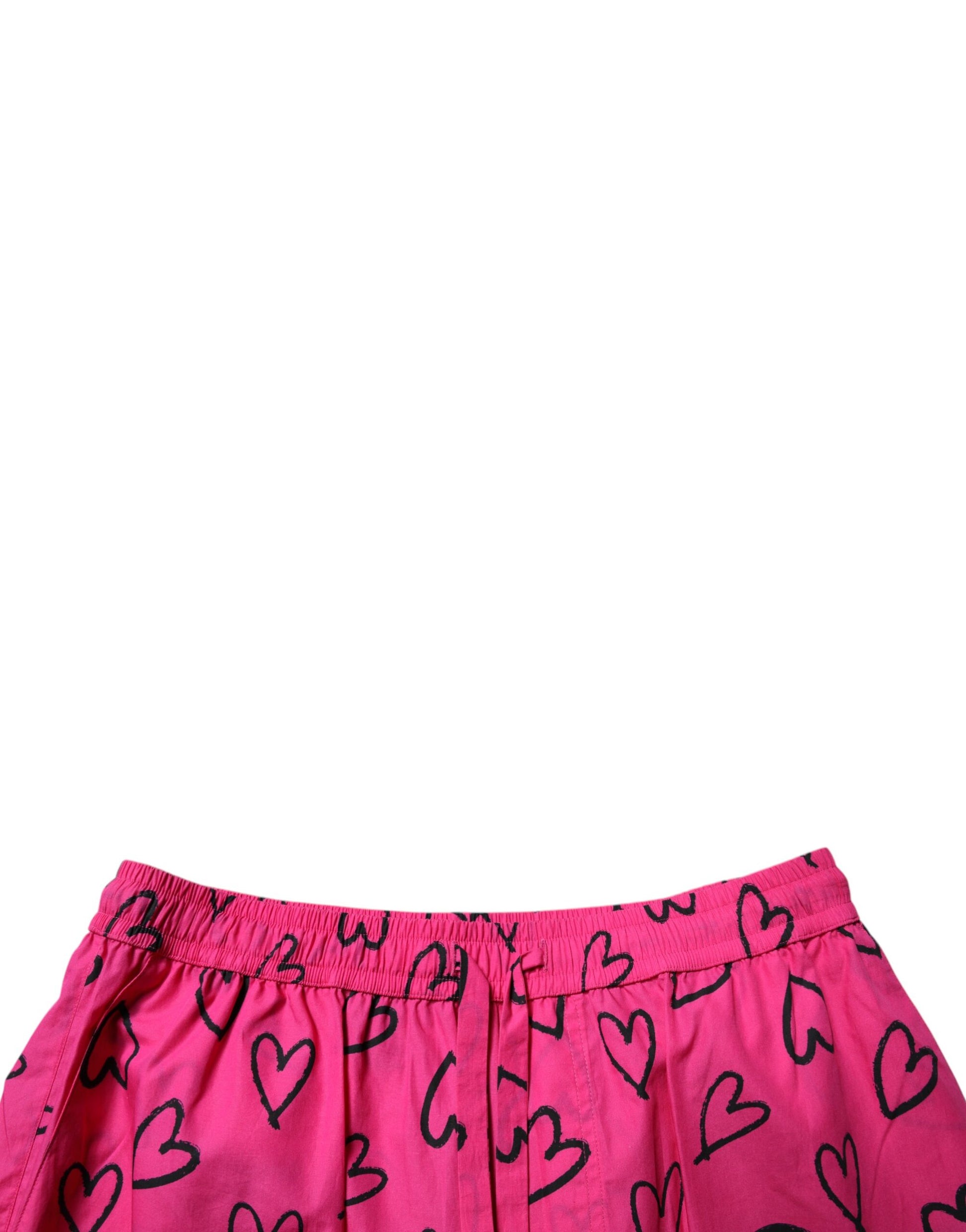 Pink heart patterned shorts