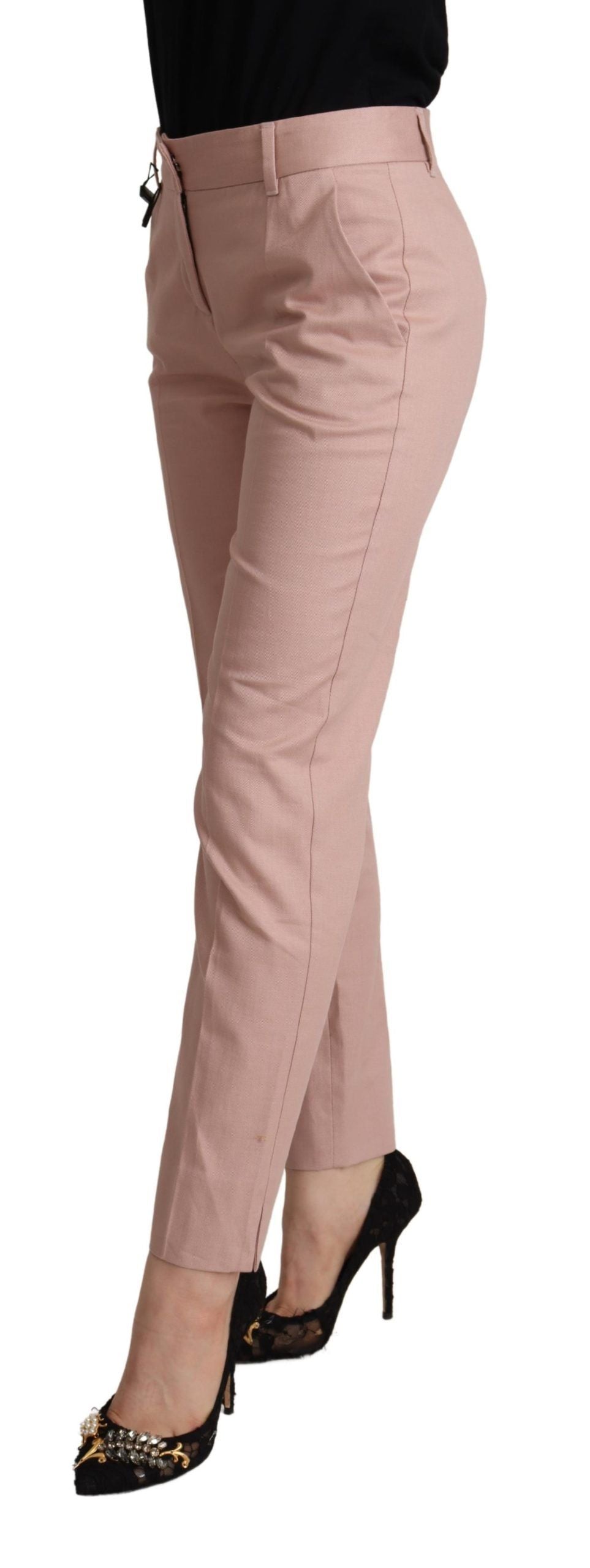 Pink trousers on a model