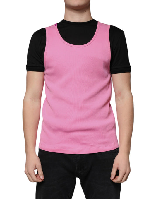 Pink cropped vest worn by a person