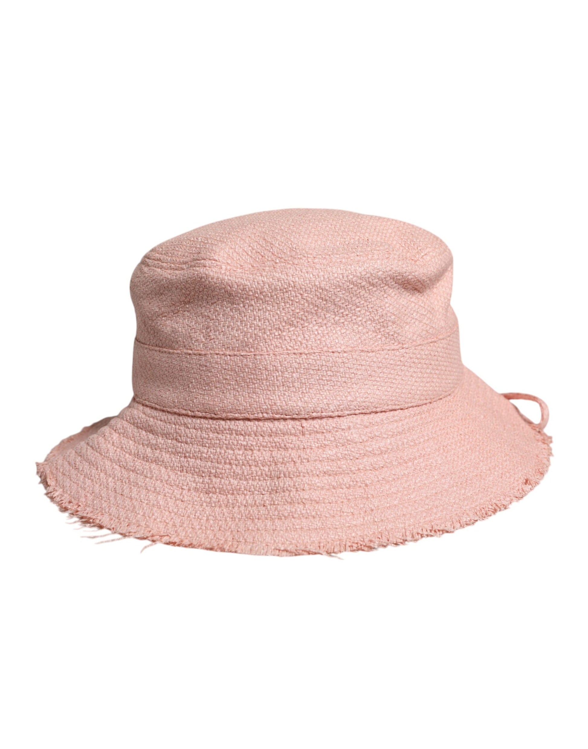 Pink straw hat with fringe