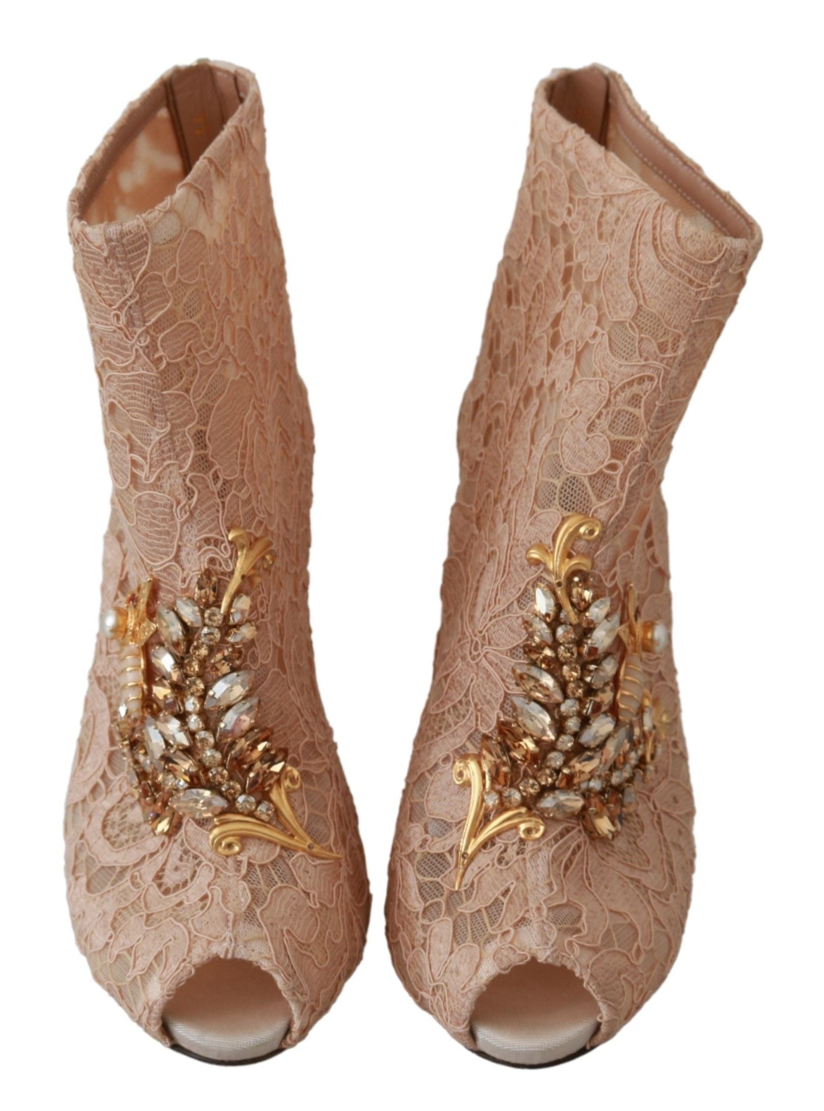 Pair of women's boots with embroidery and gold accents