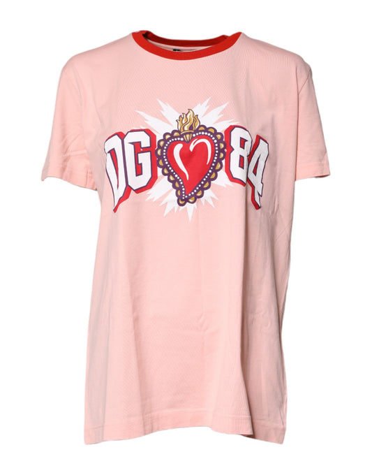 Pink t-shirt with graphic design on front