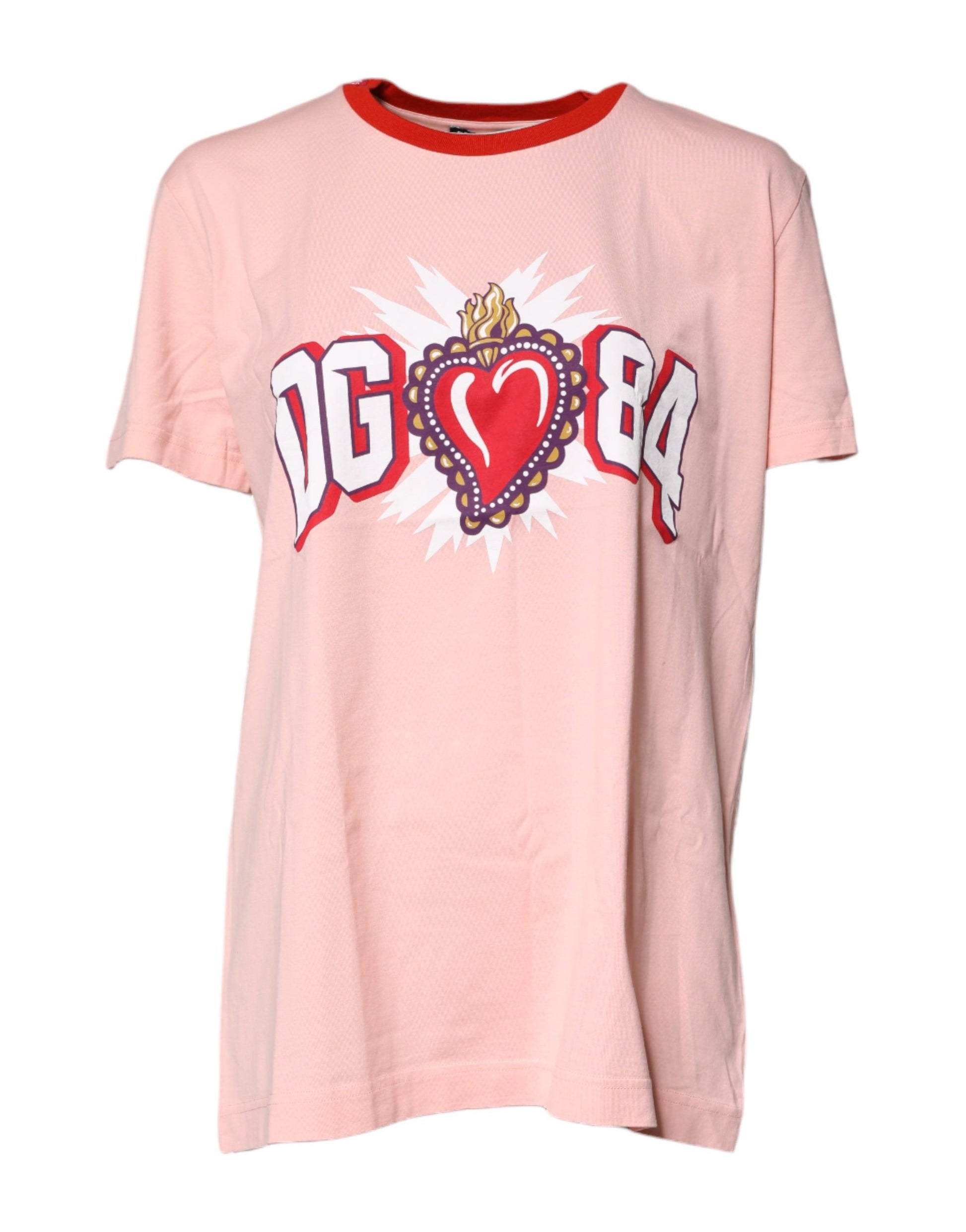 Pink t-shirt with graphic design on front