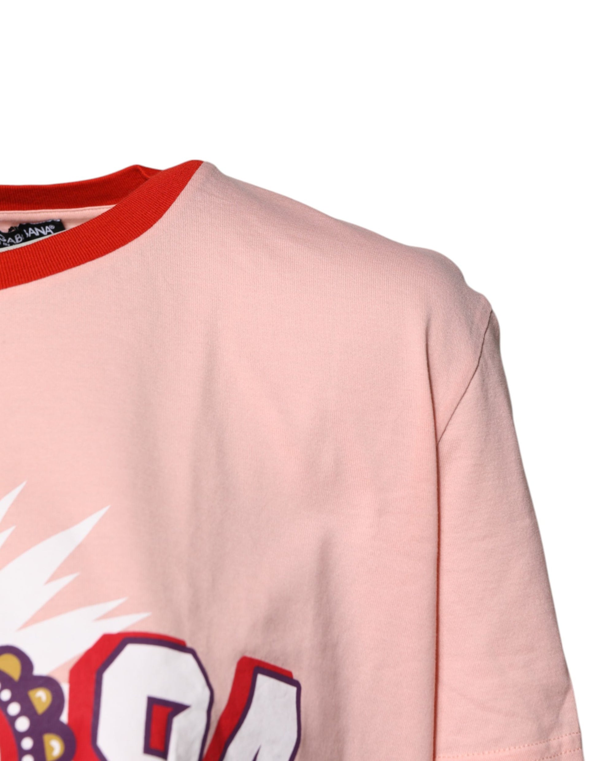 Pink t-shirt with graphic design on front