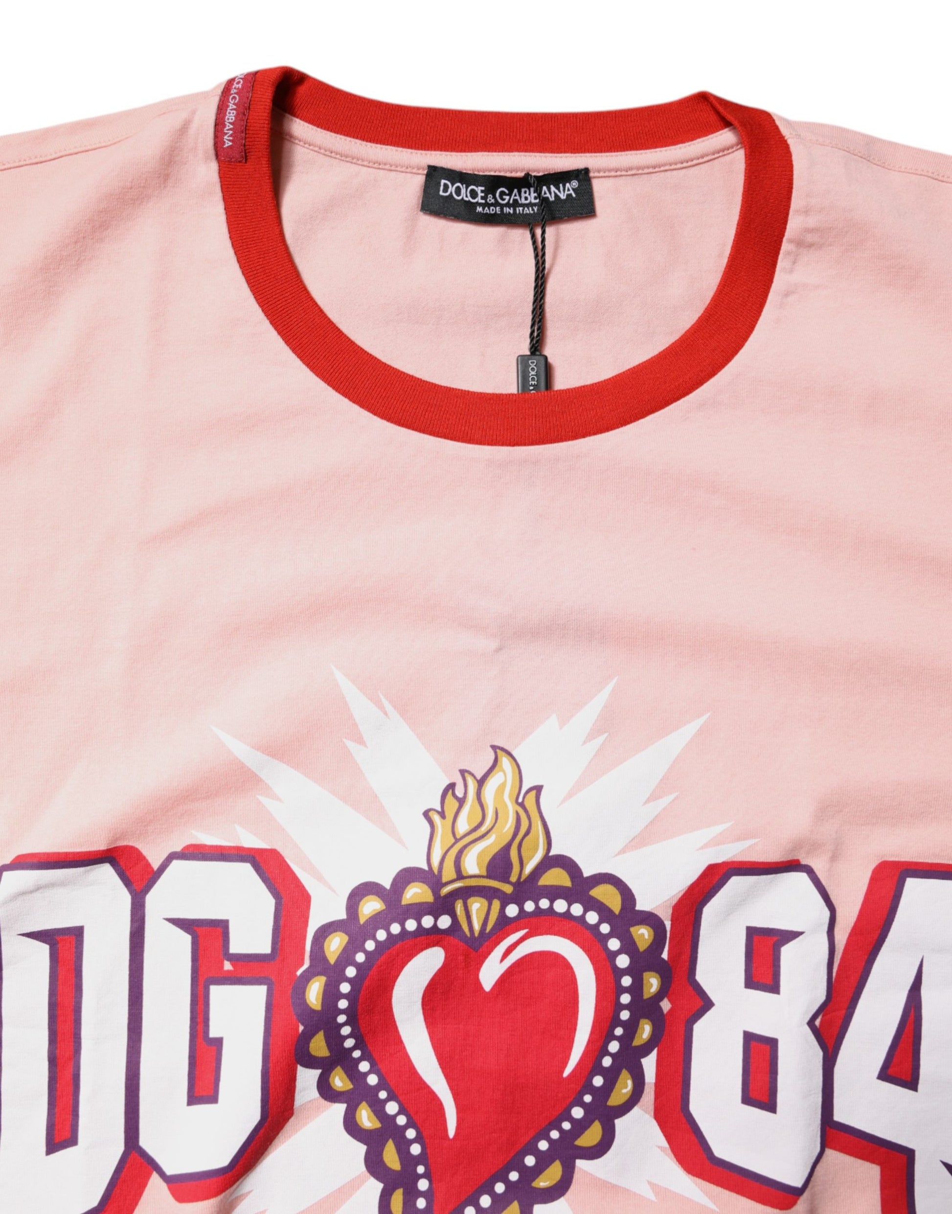 Pink t-shirt with graphic design on front