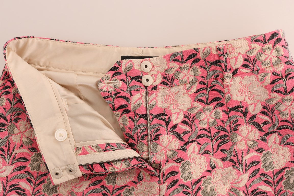 Pink floral patterned jacket with buttons