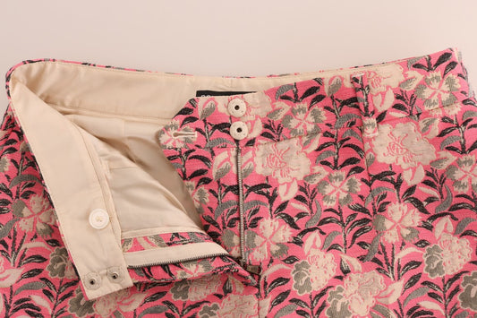Pink floral patterned jacket with buttons