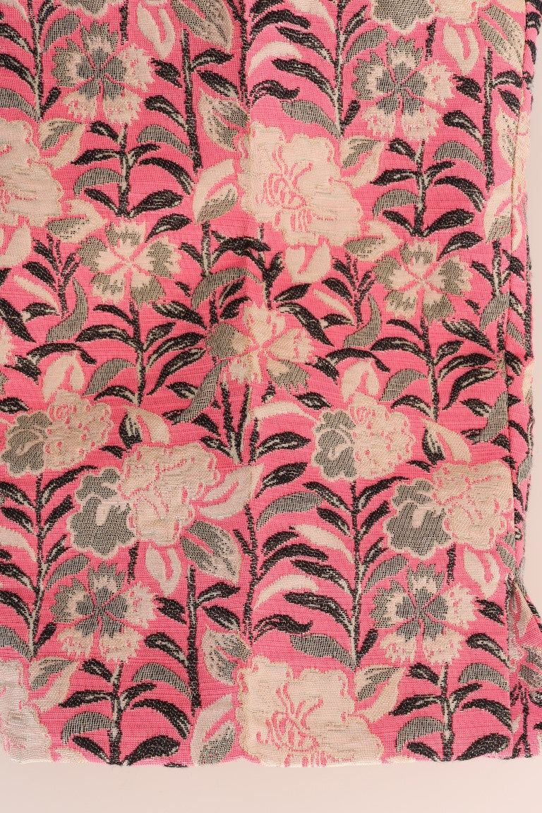 Pink floral patterned fabric