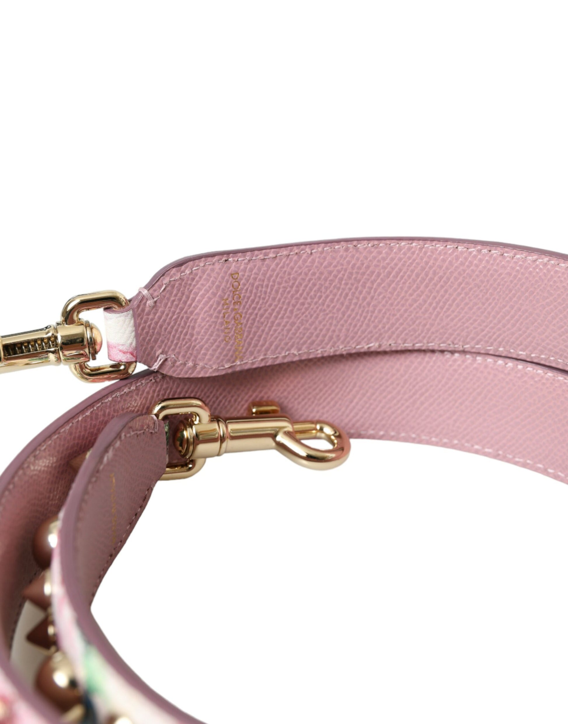 Pink leather dog collar with gold buckle