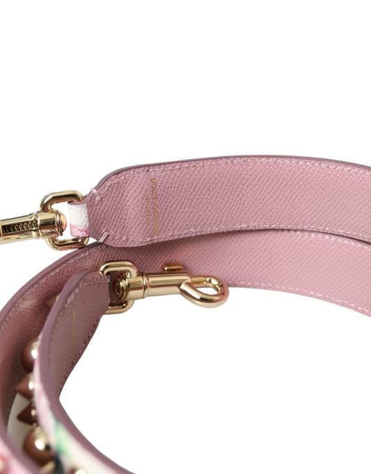 Pink leather dog collar with gold buckle