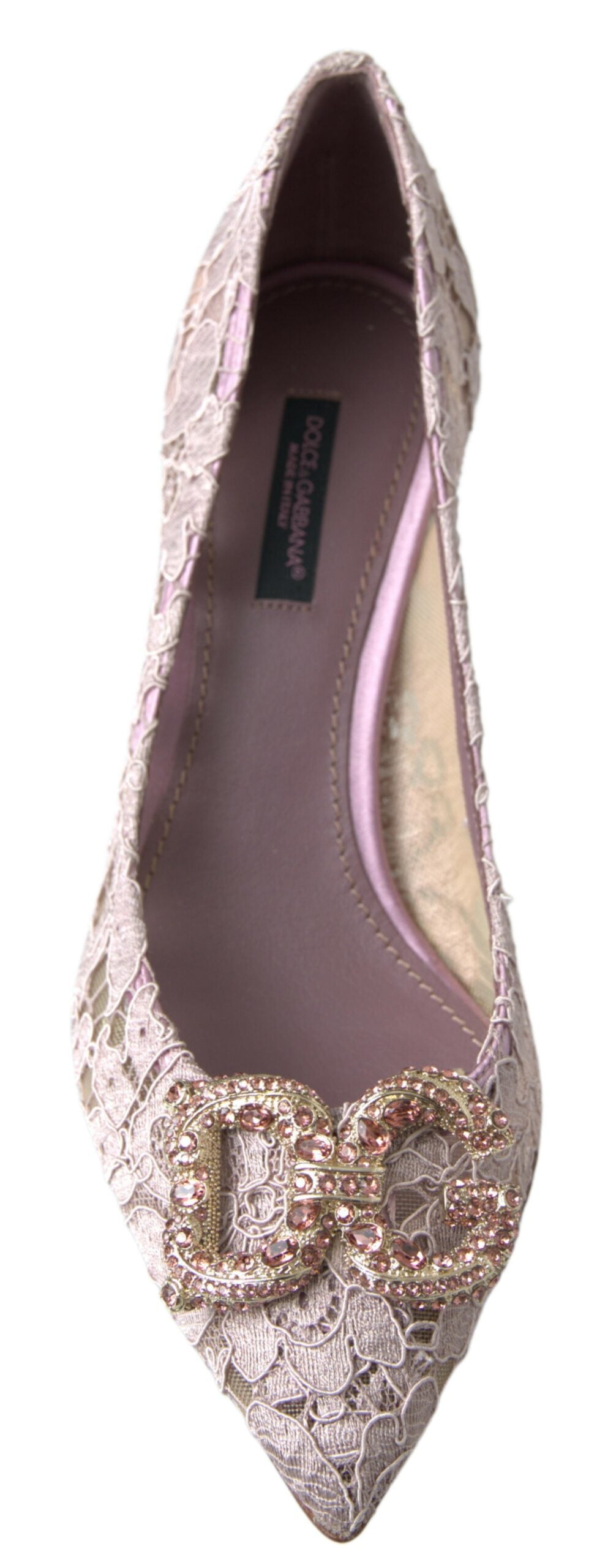 Pair of women's shoes with embellishments and a pointed toe design