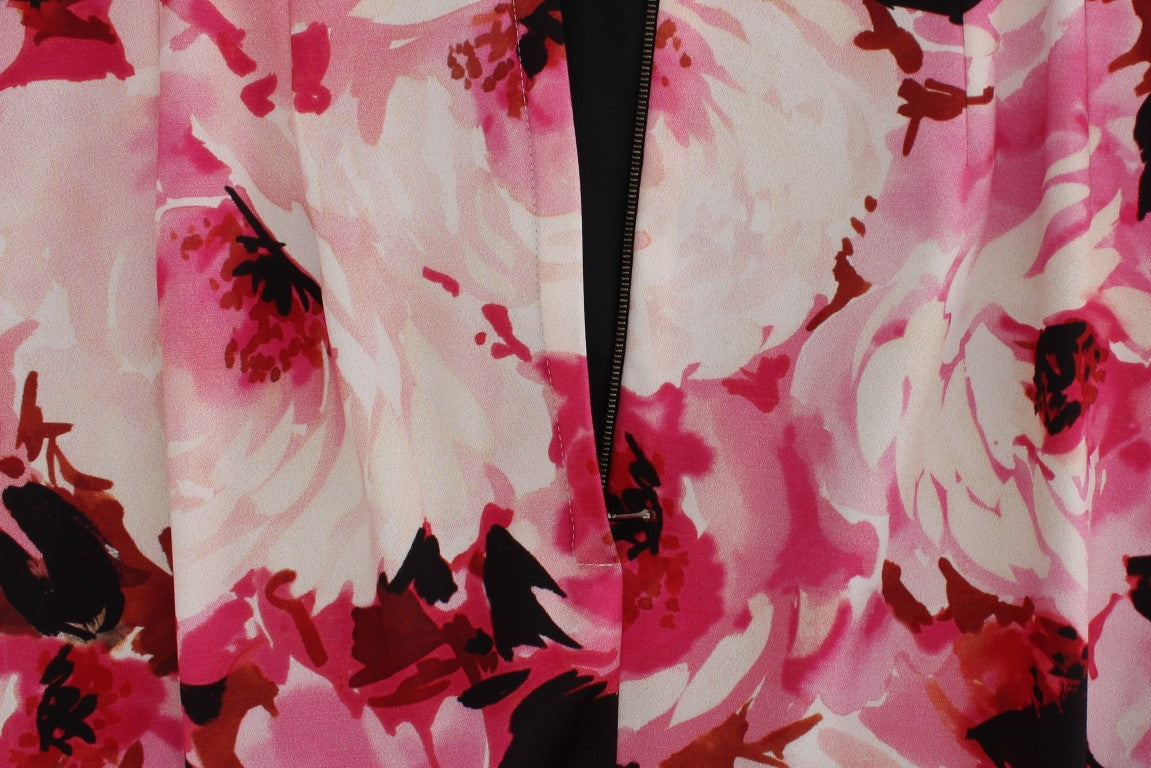Pink floral print fabric