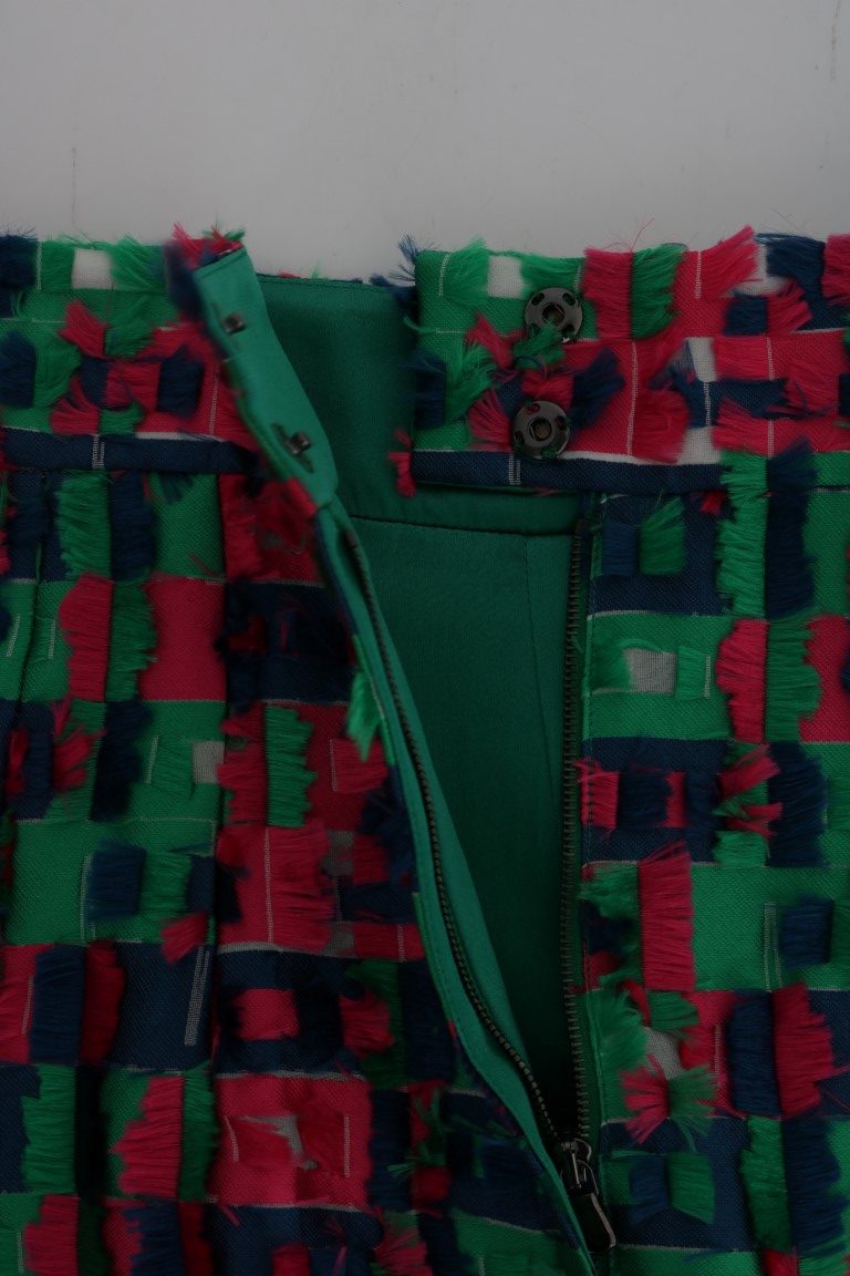 Colorful quilted fabric with fringe detailing
