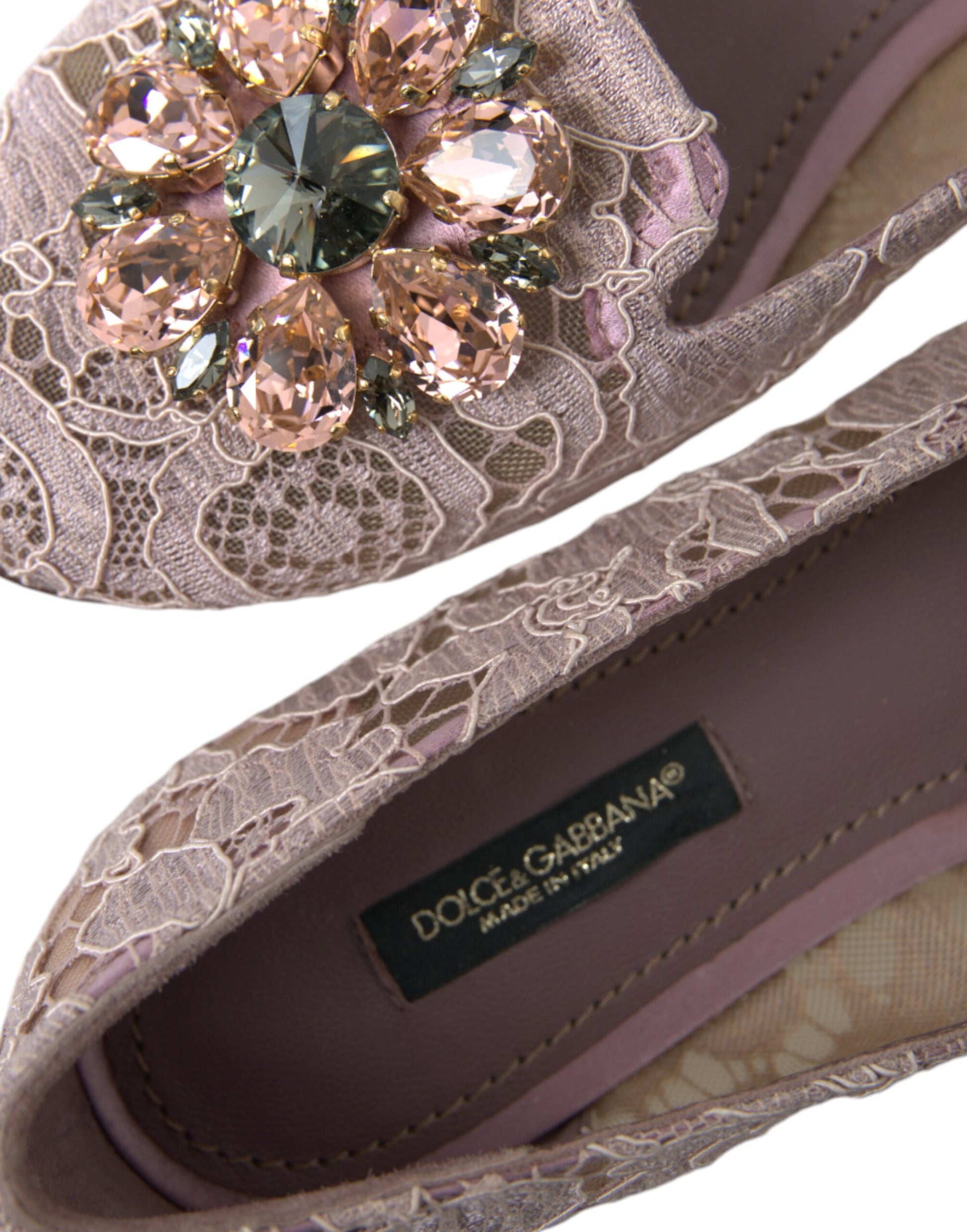 Pair of women's shoes with embellished straps and a bow